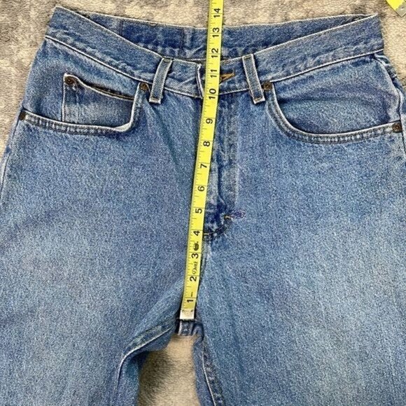 Vintage Riders High Rise Mom Jeans Light Blue Worn In Cotton Straight Leg 90s - Picture 5 of 14